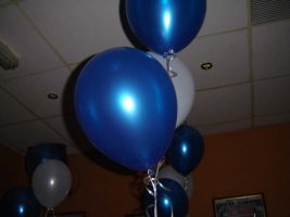 blue and white ballons